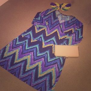 EUC Elementz Printed Faux-Wrap Dress Size 2X.